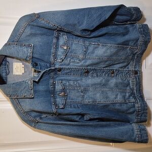Kate Spade Blue Jean Jacket with Stud Embellishments XS